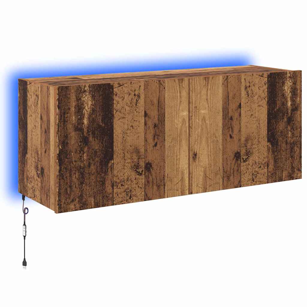 Dulap TV de perete Lemn Vechi 100 x 35 x 41 cm Lemn compozit GartenMobel Dekor