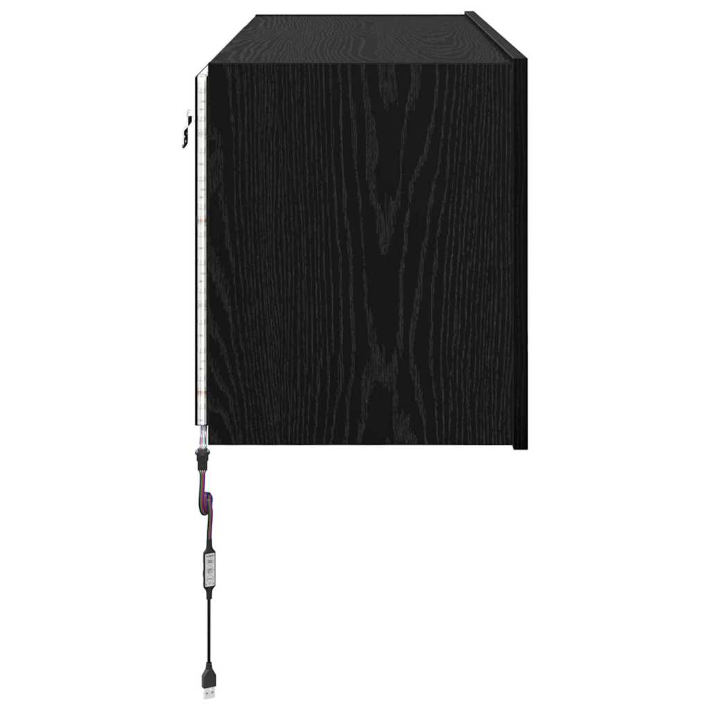 Dulap TV de perete Stejar Negru 100 x 35 x 41 cm Lemn compozit GartenMobel Dekor