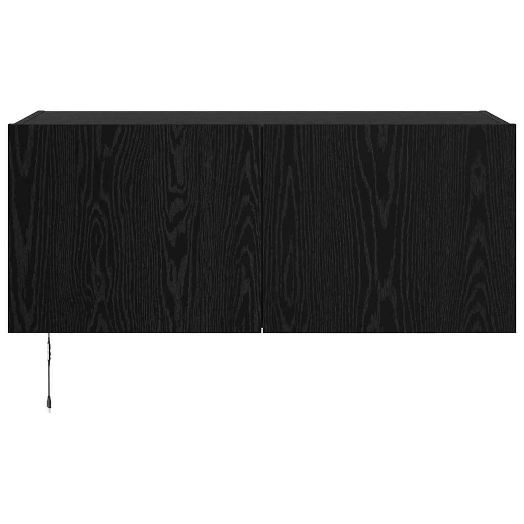 Dulap TV de perete Stejar Negru 100 x 35 x 41 cm Lemn compozit GartenMobel Dekor
