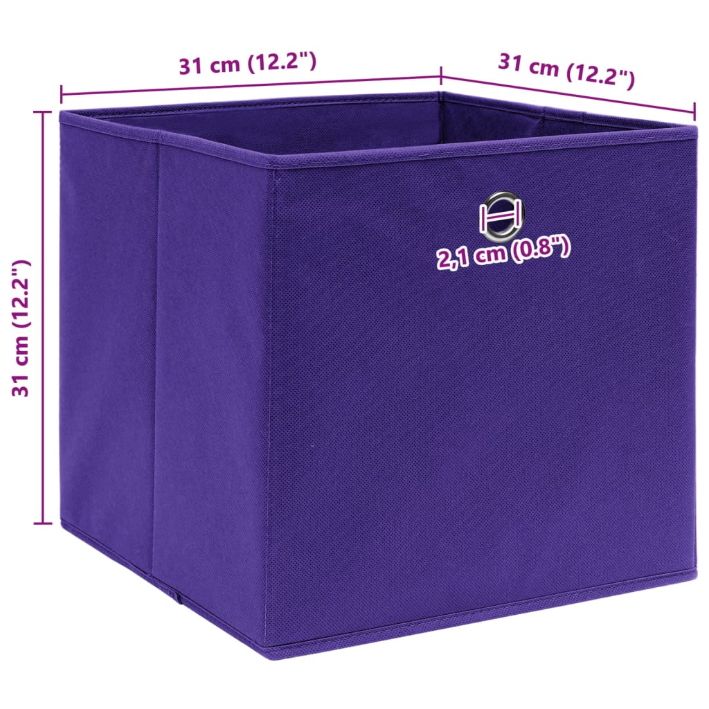 Cutii depozitare, 10 buc., violet, 32x32x32 cm, textil GartenMobel Dekor