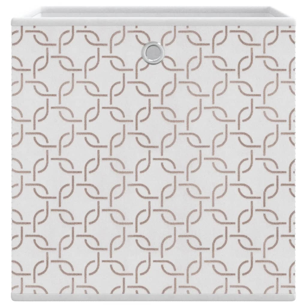 Cutii depozitare pliabile 10buc. crem 32x32x32cm textil nețesut GartenMobel Dekor