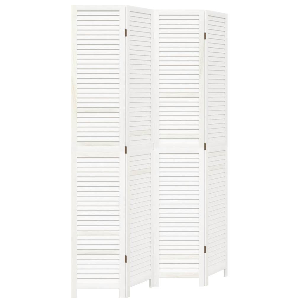 Paravan cameră 4 panouri, alb, lemn masiv paulownia GartenMobel Dekor