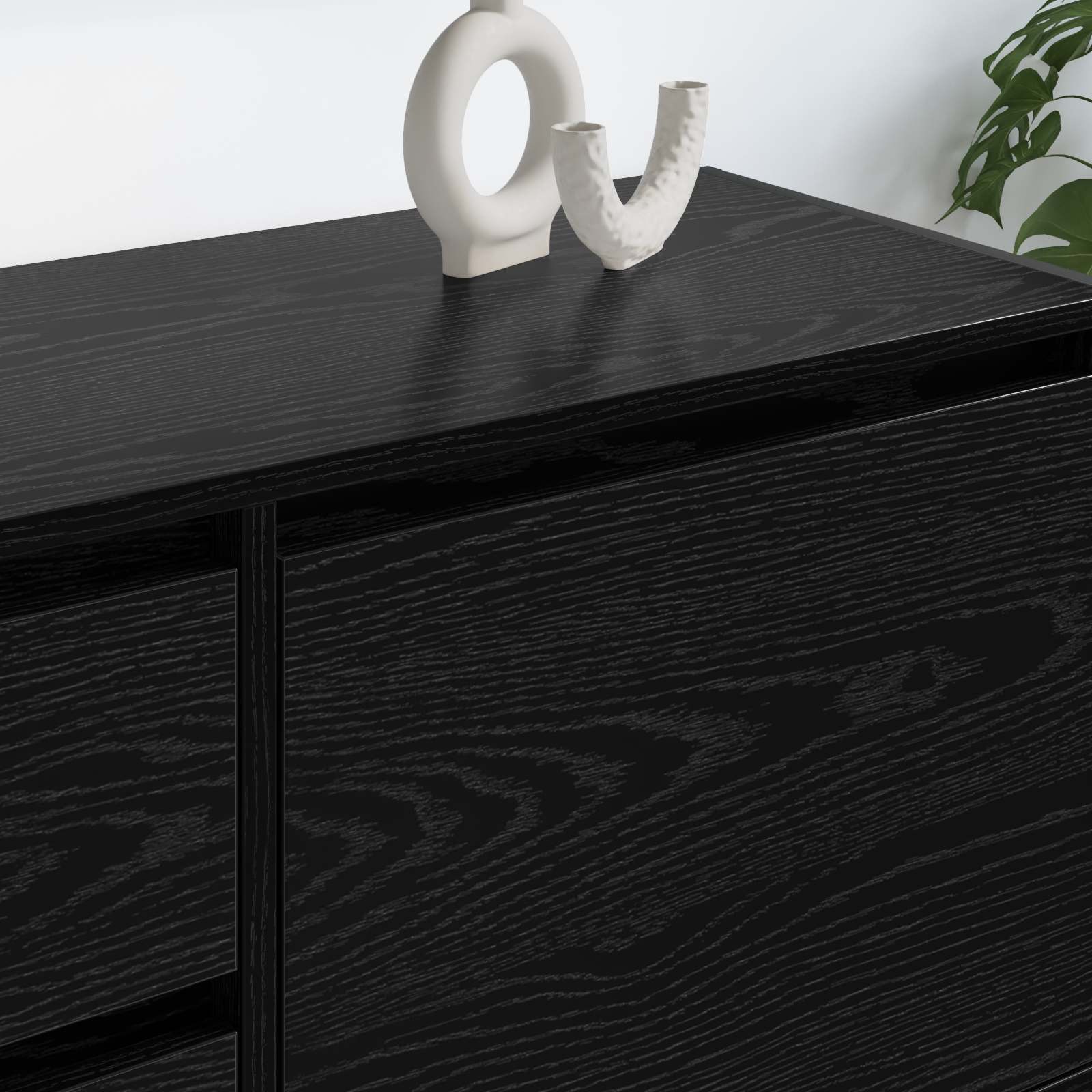 Cabinet TV Stejar Negru 100 x 36 x 49.5 cm Lemn compozit GartenMobel Dekor