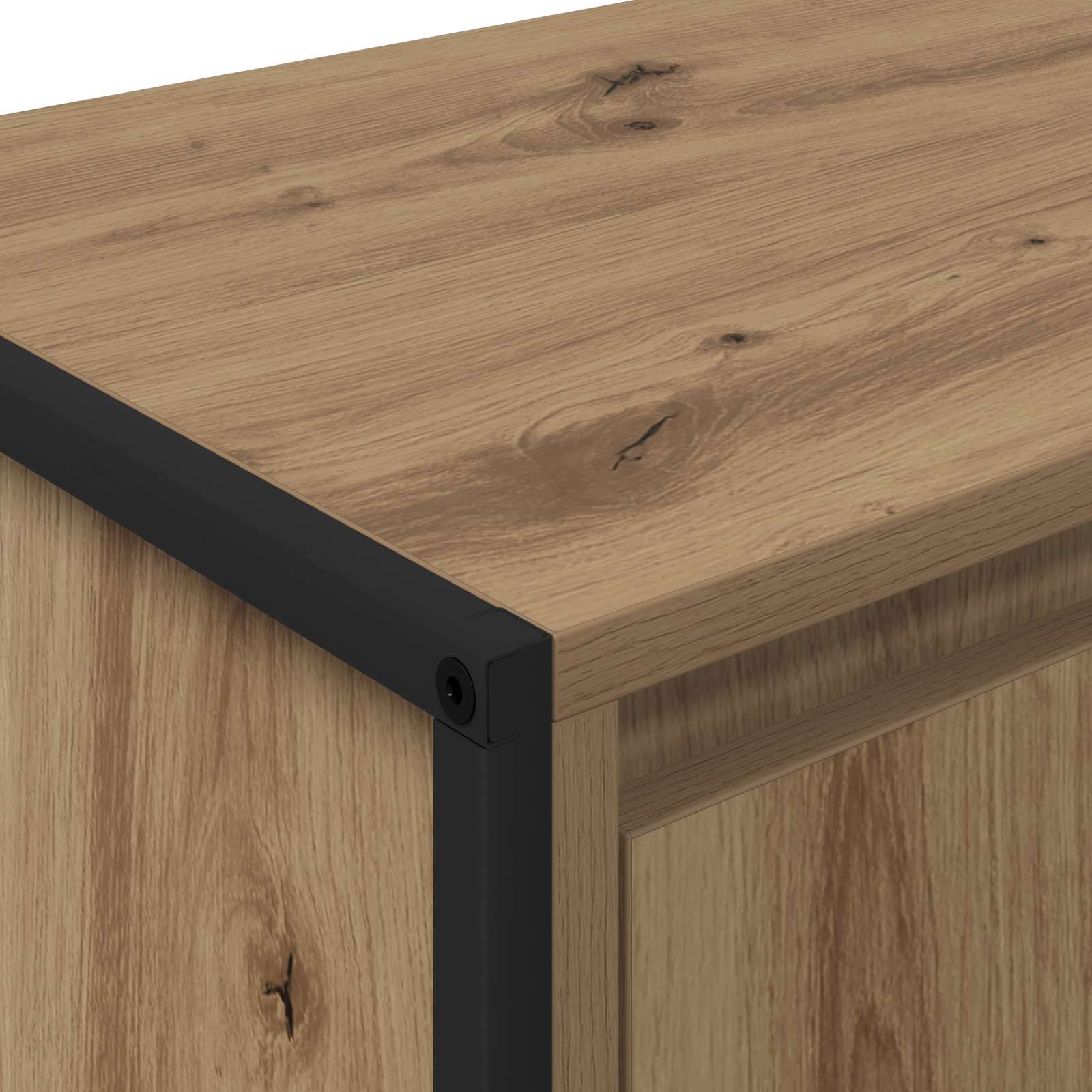 Cabinet TV Stejar artizanal 140 x 36 x 49.5 cm Lemn compozit GartenMobel Dekor