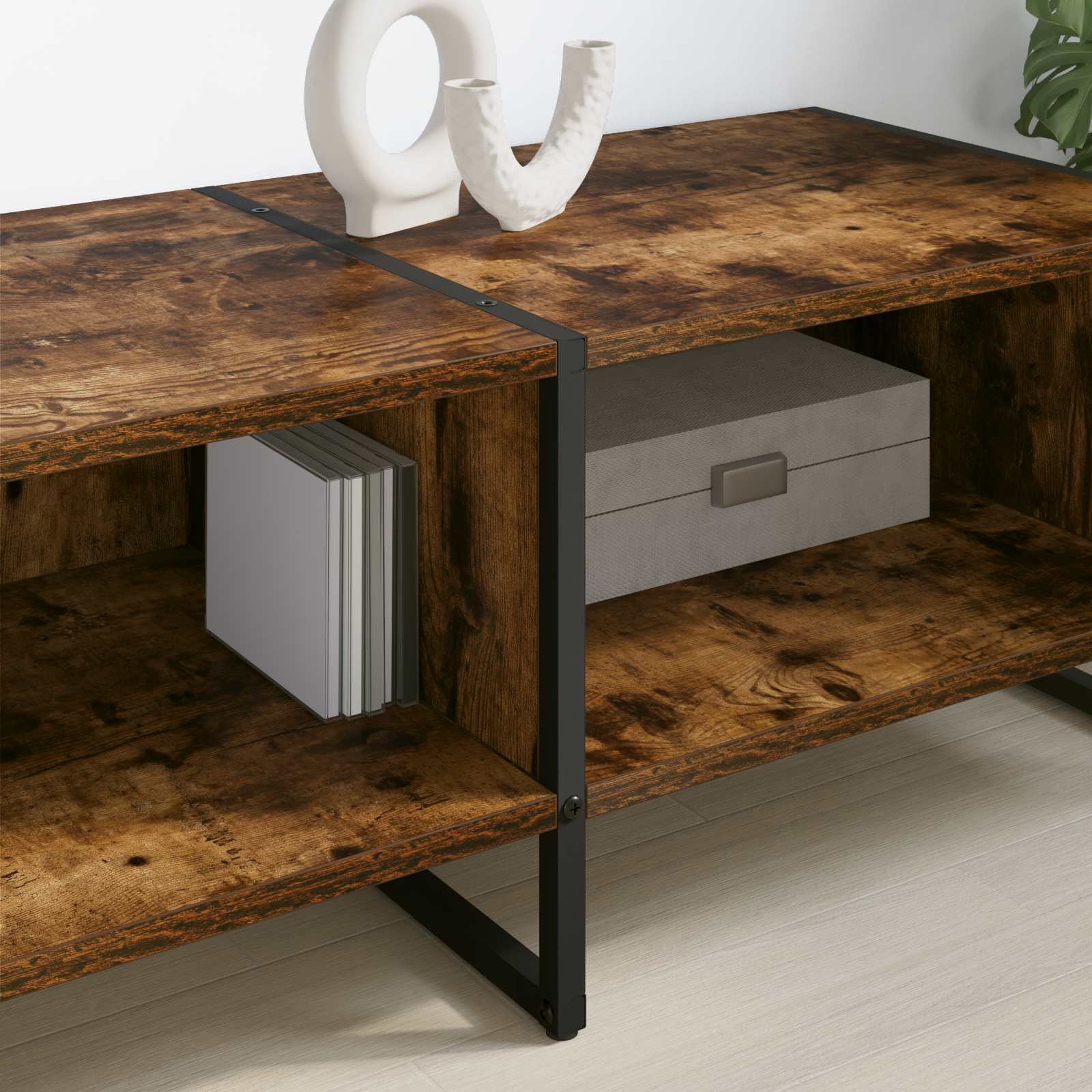 Cabinet TV Stejar fumuriu 170.5 x 36 x 30.5 cm Lemn compozit GartenMobel Dekor