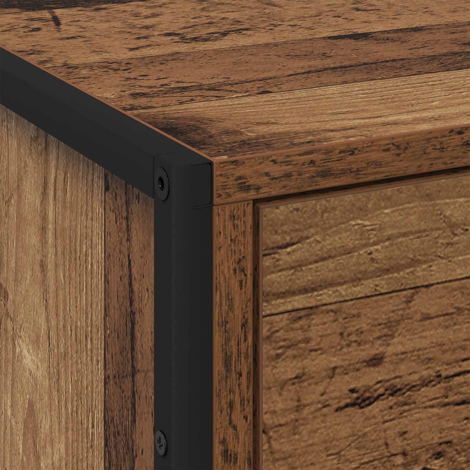 Noptieră 2 pcs Lemn Vechi 50 x 39.5 x 50 cm Lemn compozit GartenMobel Dekor