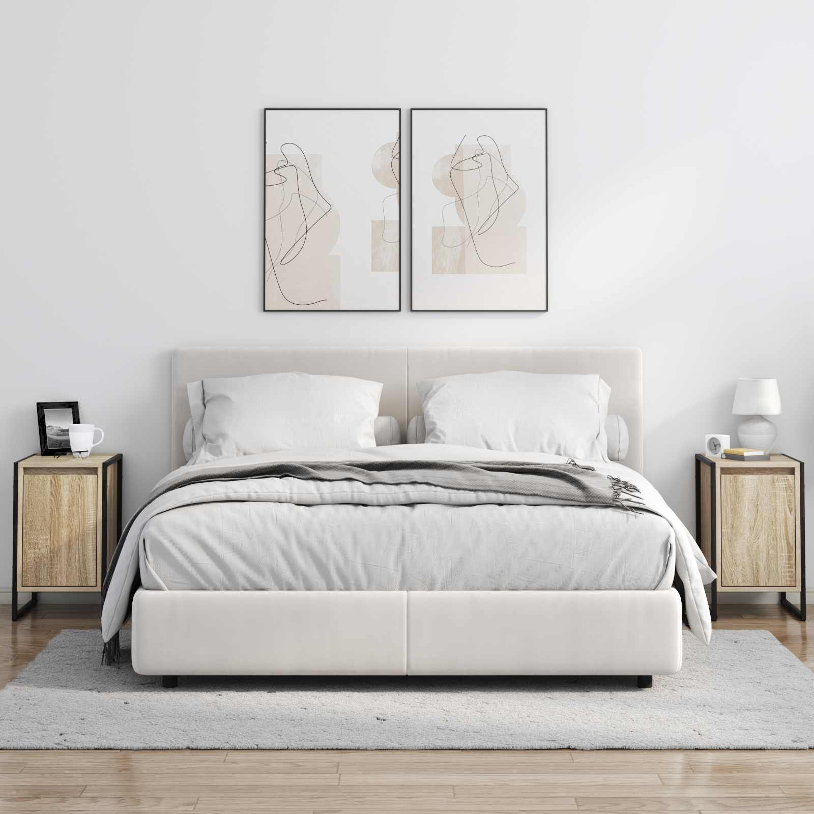 Noptieră 2 pcs Sonoma 39,5 x 30 x 50 cm Lemn compozit GartenMobel Dekor