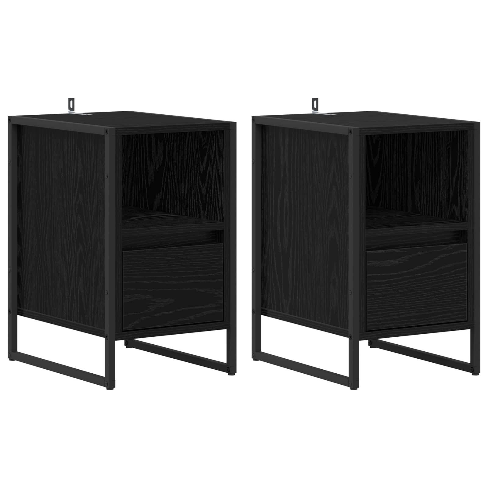 Noptieră 2 pcs Stejar Negru 39,5 x 30 x 50 cm Lemn compozit GartenMobel Dekor