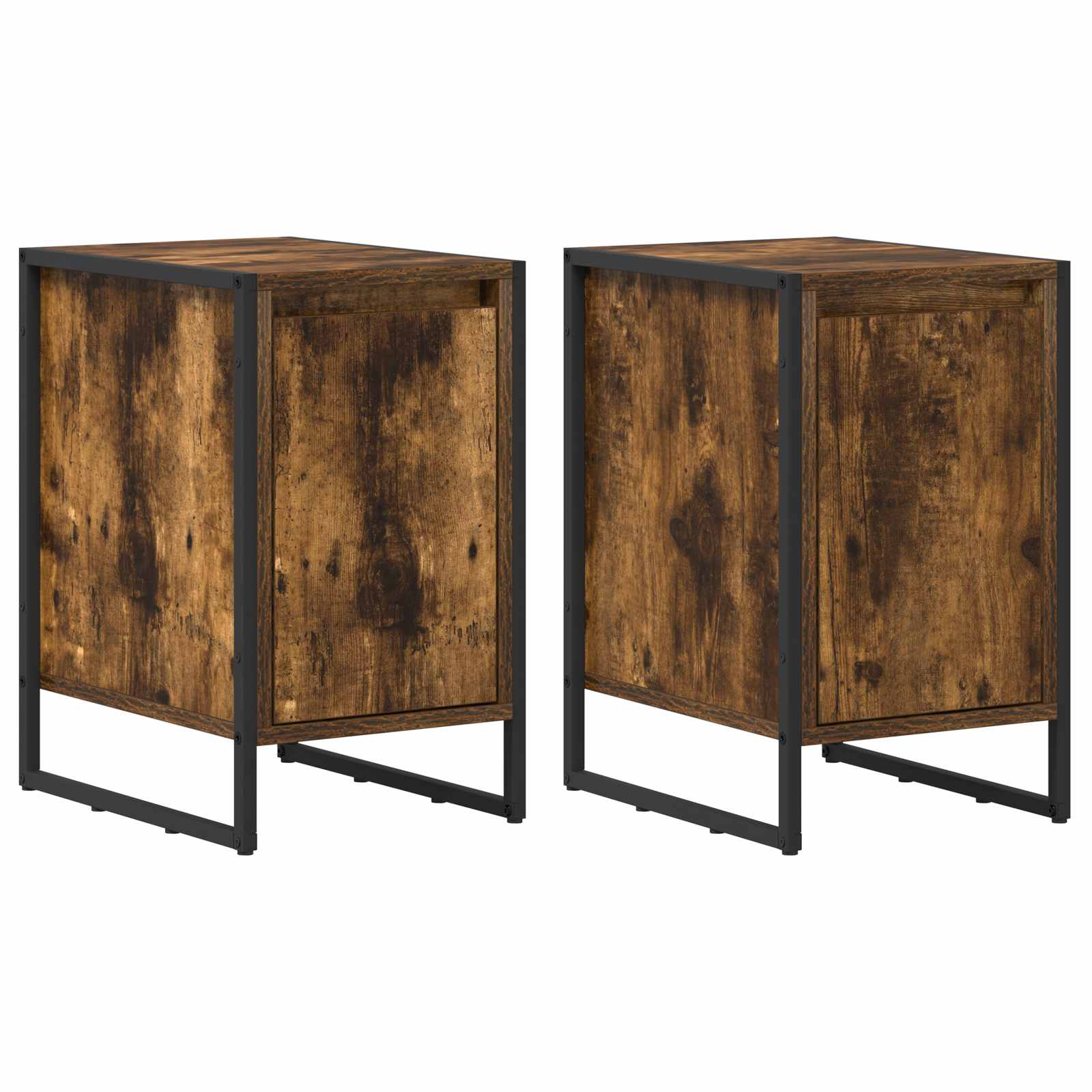 Noptieră 2 pcs Stejar fumuriu 39,5 x 30 x 50 cm Lemn compozit GartenMobel Dekor