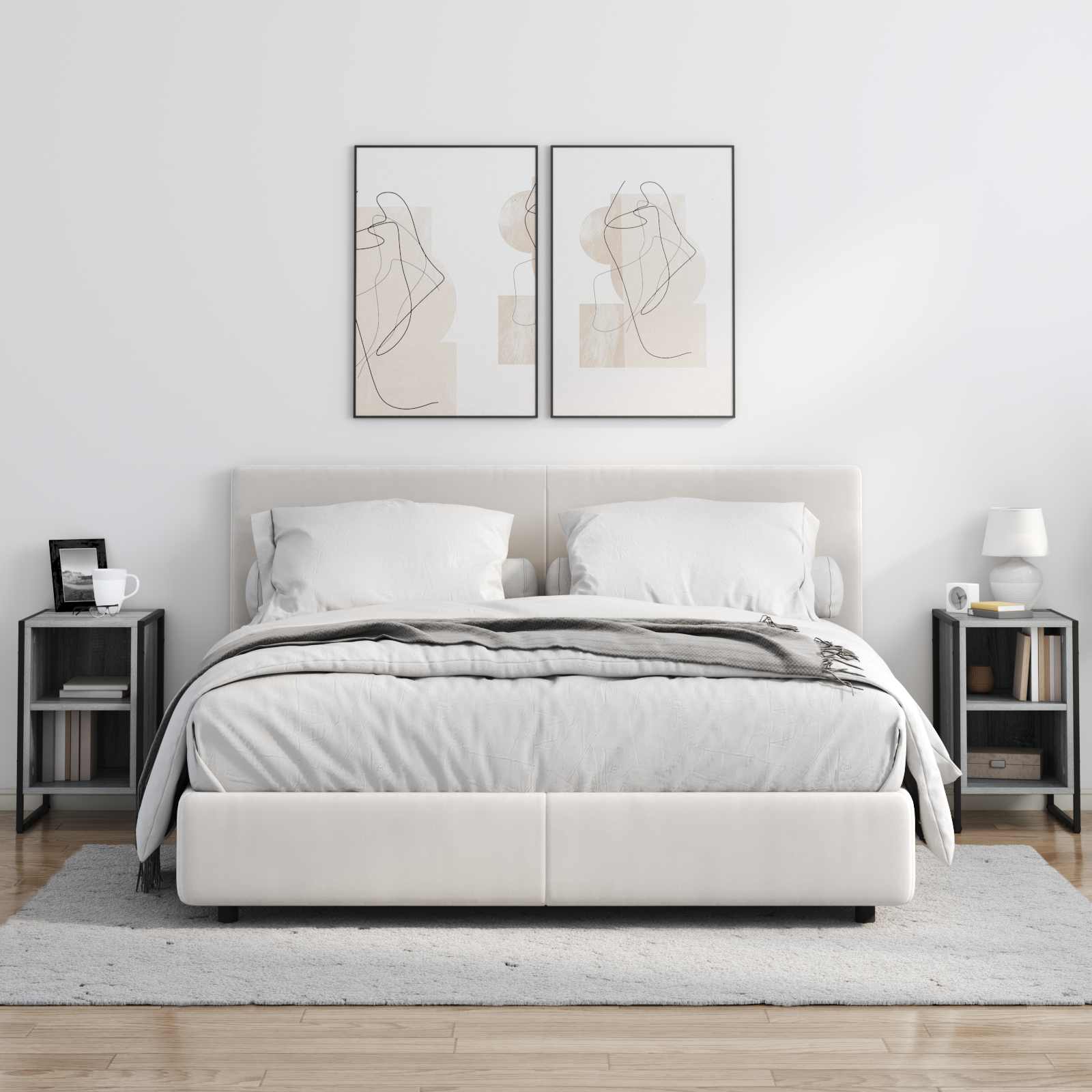 Noptieră Gri Sonoma 39.5 x 30 x 50 cm Lemn compozit GartenMobel Dekor