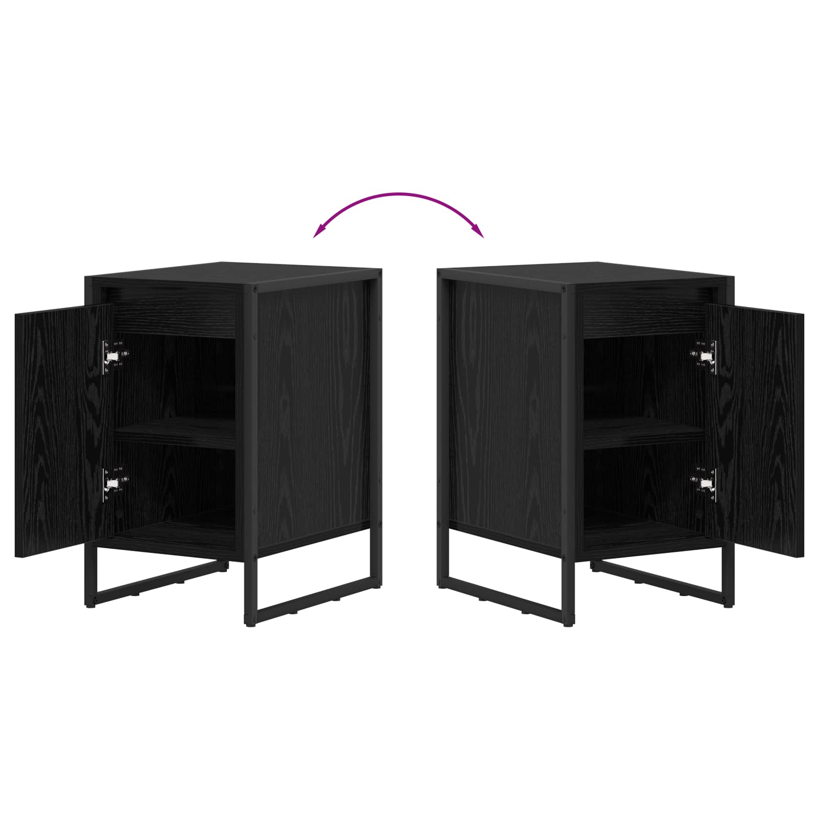 Noptieră Stejar Negru 39,5 x 30 x 50 cm Lemn compozit GartenMobel Dekor