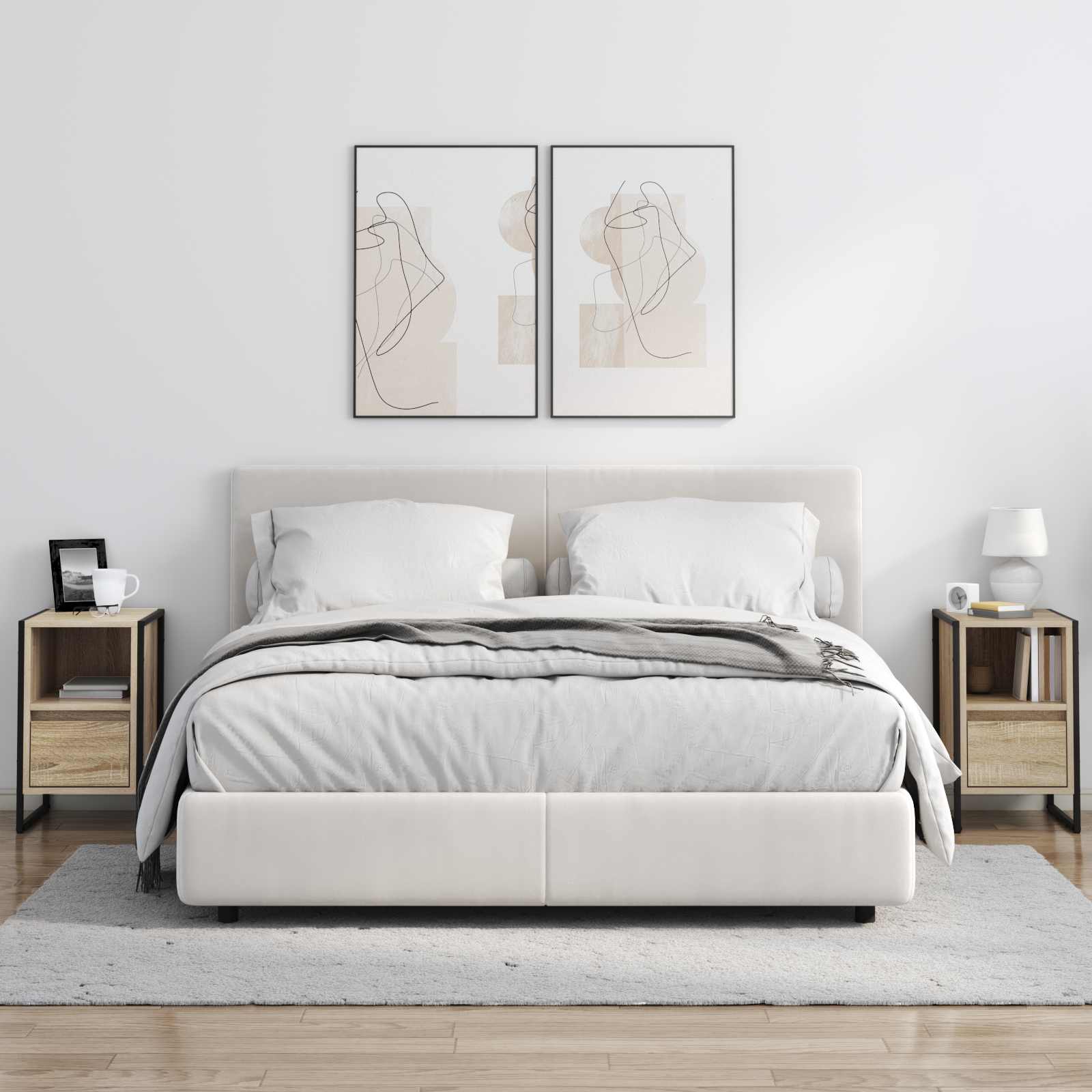 Noptieră cu sertar 2 pcs Sonoma 39,5 x 30 x 50 cm Lemn compozit GartenMobel Dekor