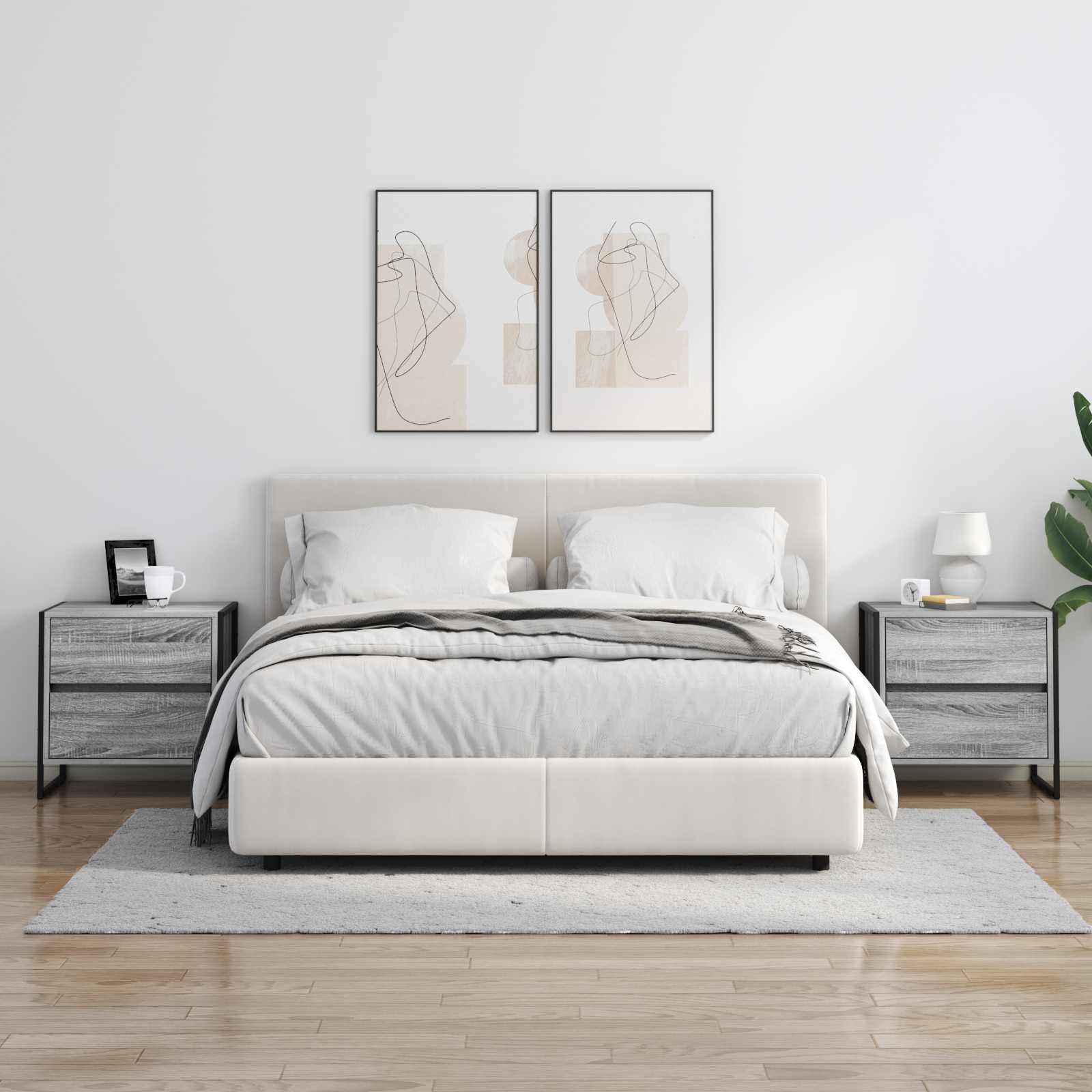 Noptieră cu sertar Gri Sonoma 50 x 39.5 x 50 cm Lemn compozit GartenMobel Dekor