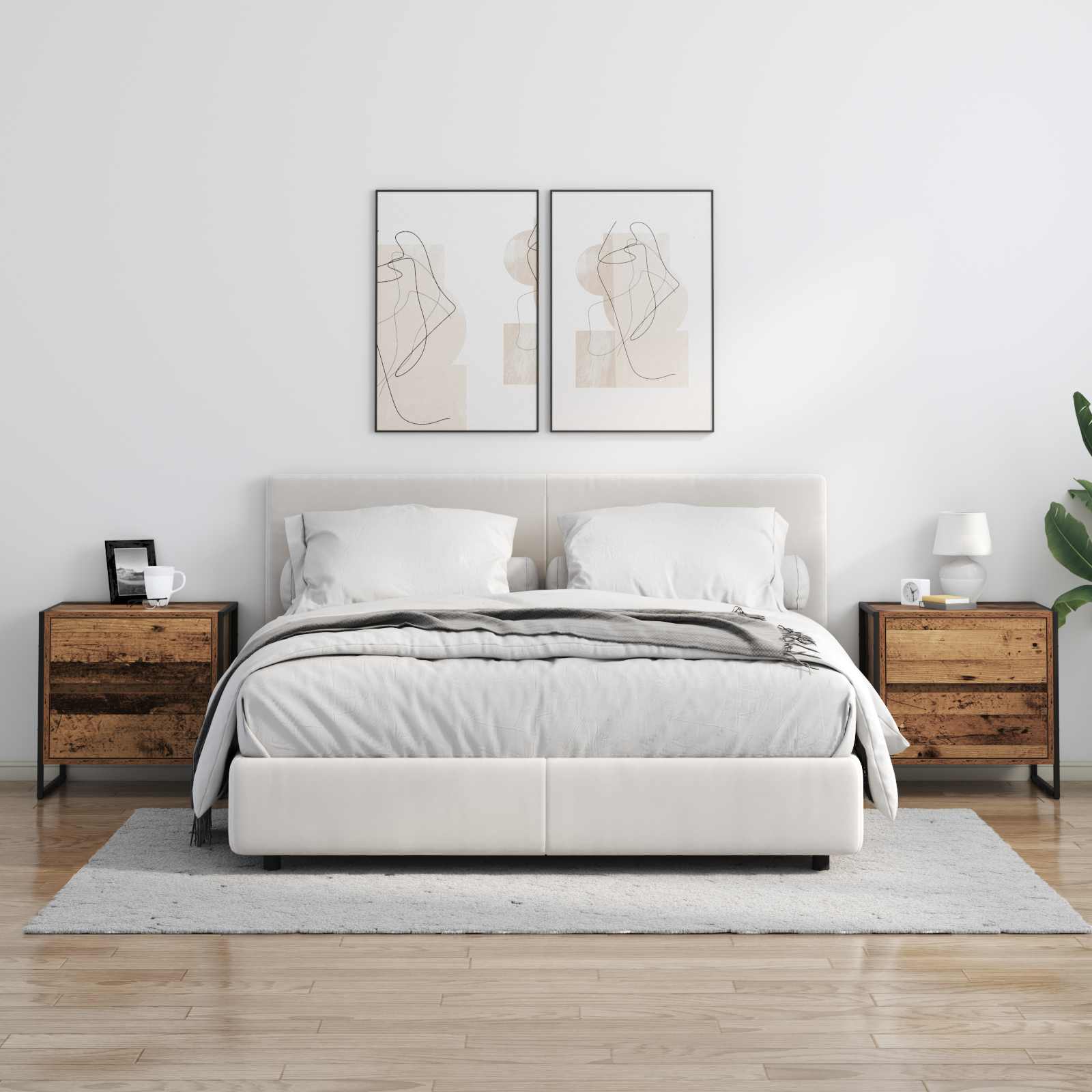 Noptieră cu sertar Lemn Vechi 50 x 39.5 x 50 cm Lemn compozit GartenMobel Dekor