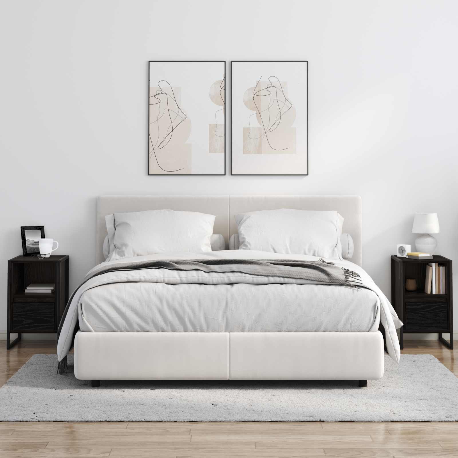 Noptieră cu sertar Stejar Negru 39,5 x 30 x 50 cm Lemn compozit GartenMobel Dekor