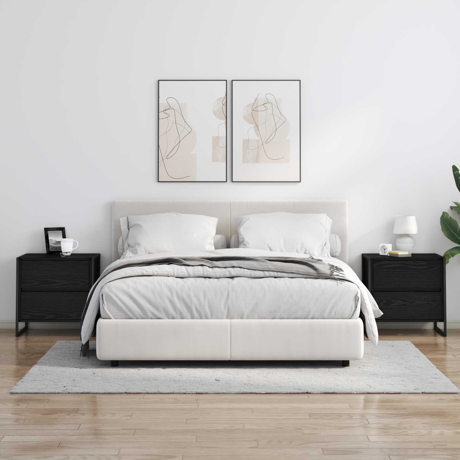 Noptieră cu sertar Stejar Negru 50 x 39.5 x 50 cm Lemn compozit GartenMobel Dekor