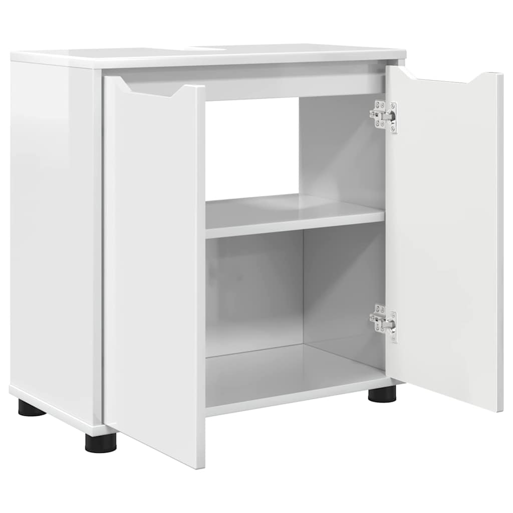 Cabinet pentru chiuvetă de baie Alb lucios 60 x 30 x 60 cm GartenMobel Dekor