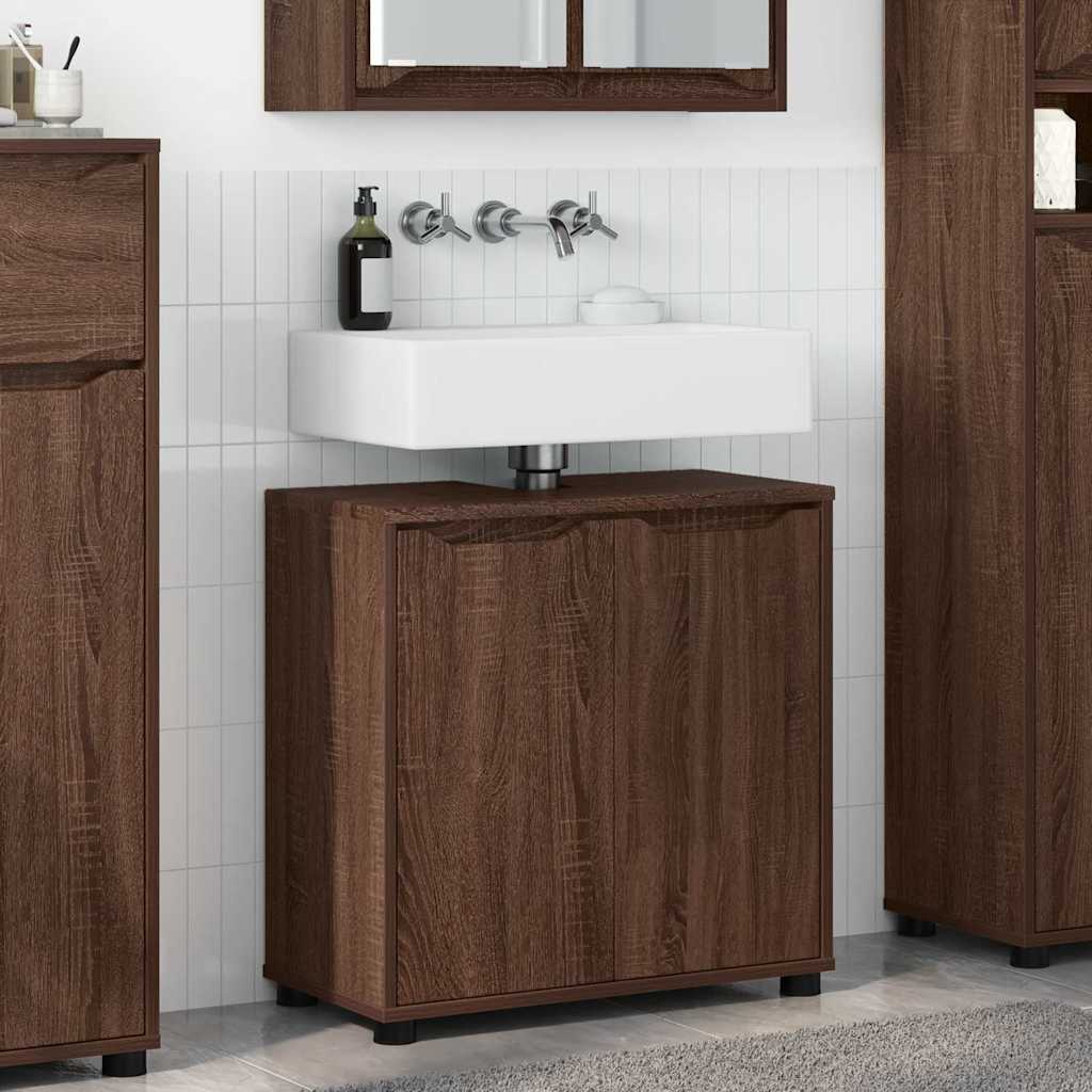 Cabinet pentru chiuvetă de baie Stejar închis 60 x 30 x 60 cm GartenMobel Dekor