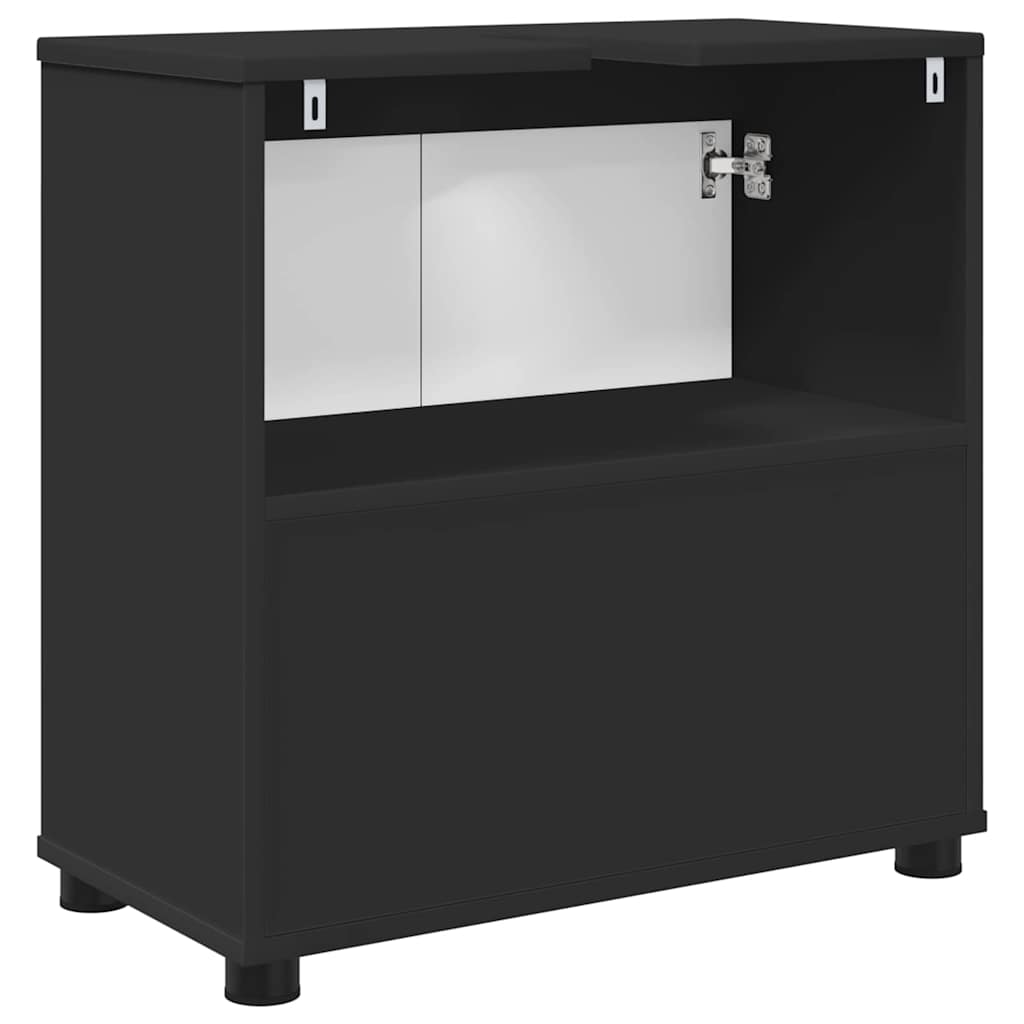 Cabinet pentru chiuvetă de baie cu raft Negru 60 x 30 x 60 cm GartenMobel Dekor