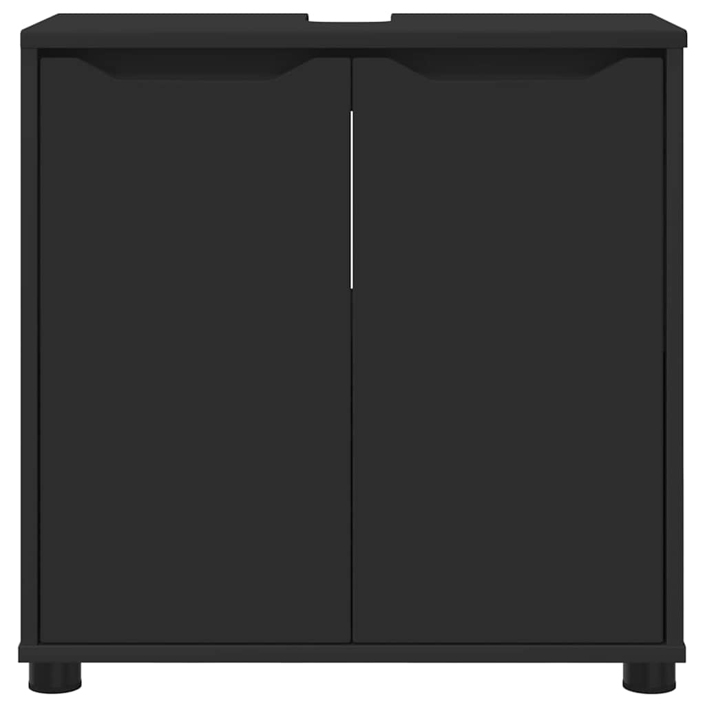 Cabinet pentru chiuvetă de baie cu raft Negru 60 x 30 x 60 cm GartenMobel Dekor
