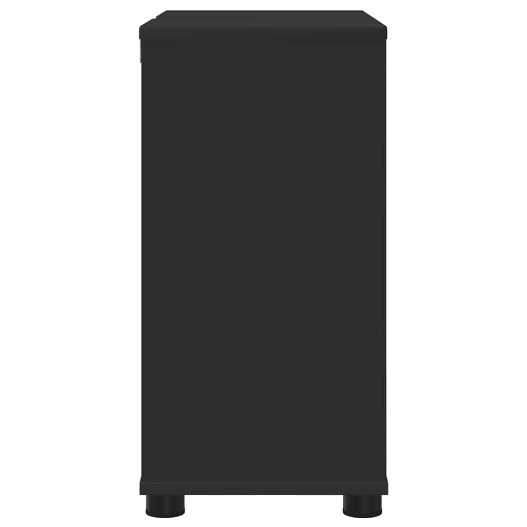 Cabinet pentru chiuvetă de baie cu raft Negru 60 x 30 x 60 cm GartenMobel Dekor