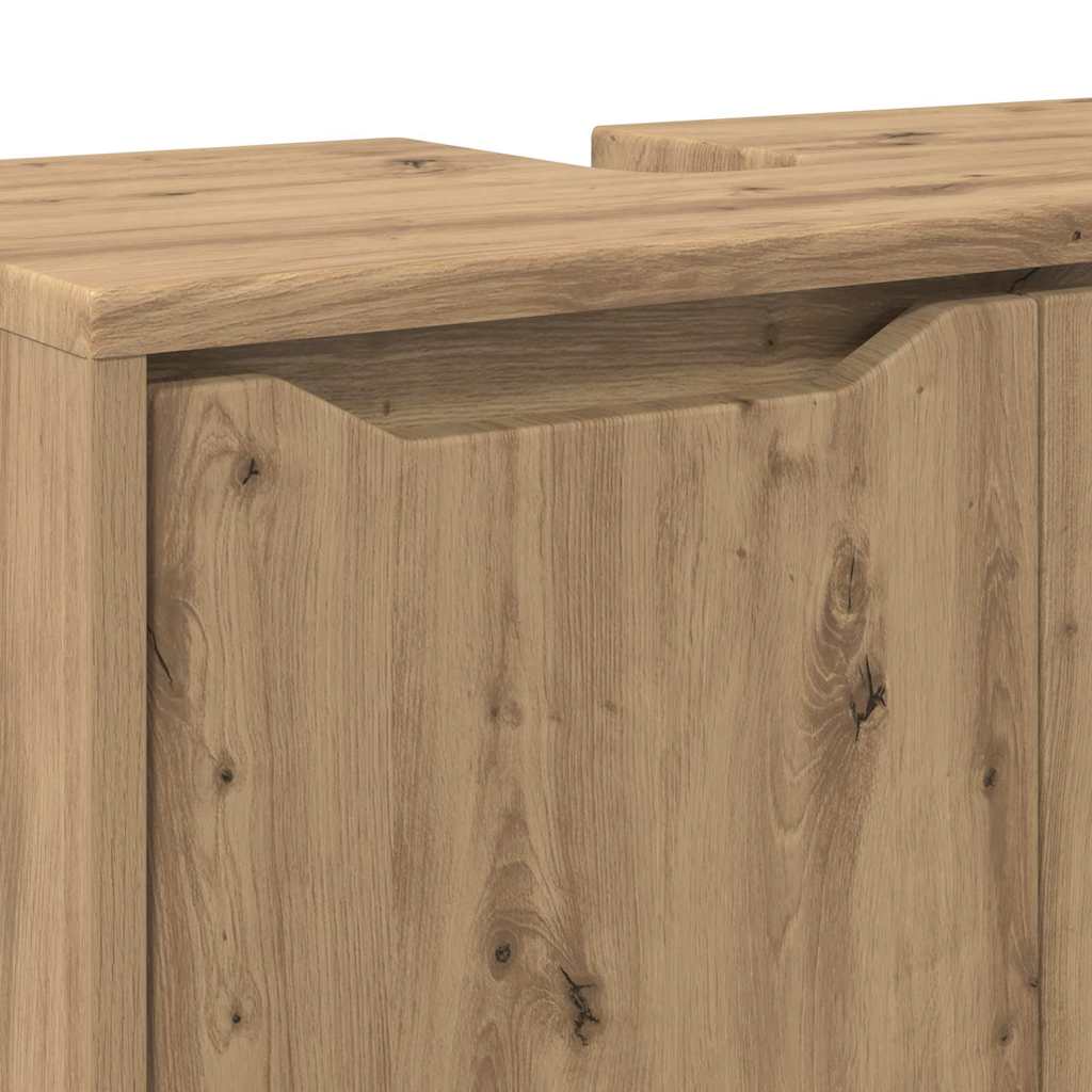 Cabinet pentru chiuvetă de baie cu raft cu ușă Stejar Artizanal GartenMobel Dekor