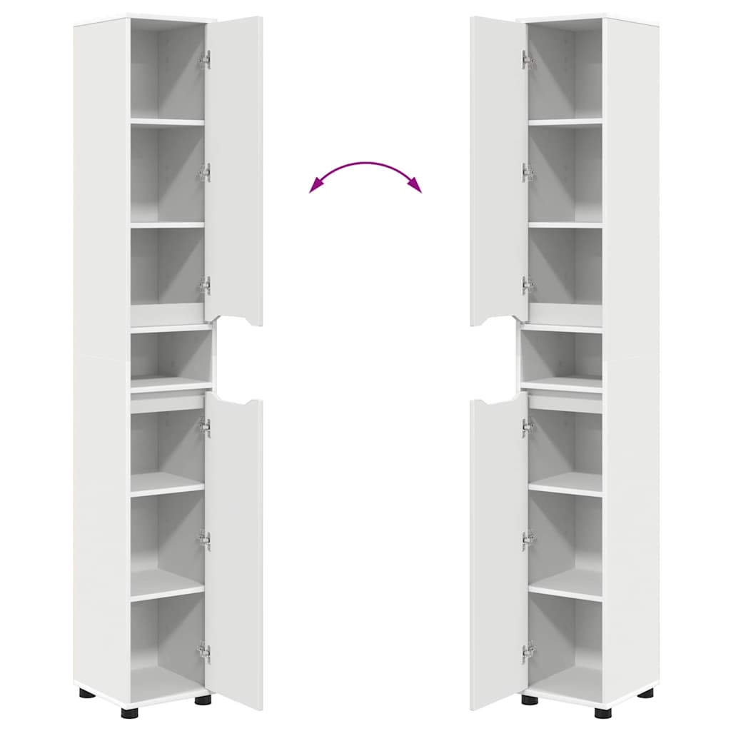 Dulap de Baie cu raft Alb 30,5 x 30 x 195 cm Lemn compozit GartenMobel Dekor