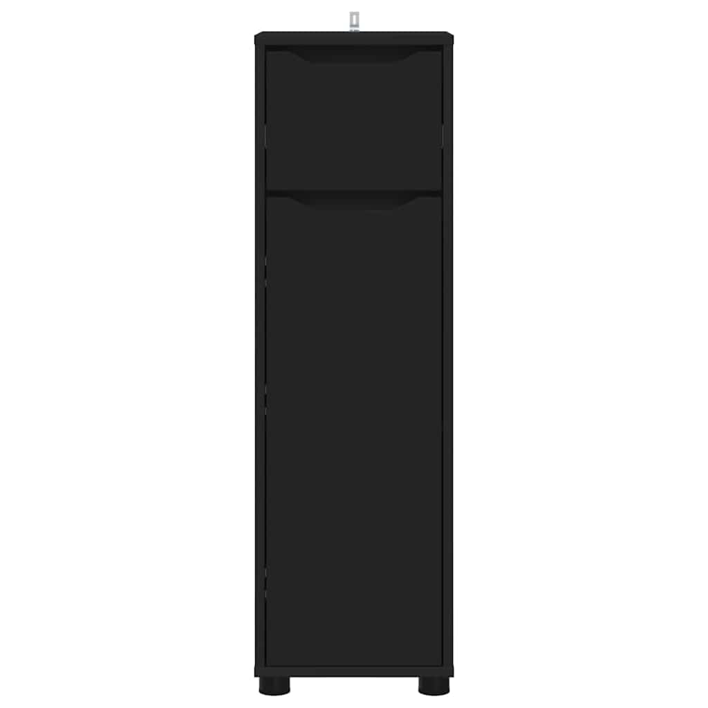 Dulap de Baie cu sertar Negru 30,5 x 30 x 101 cm Lemn compozit GartenMobel Dekor