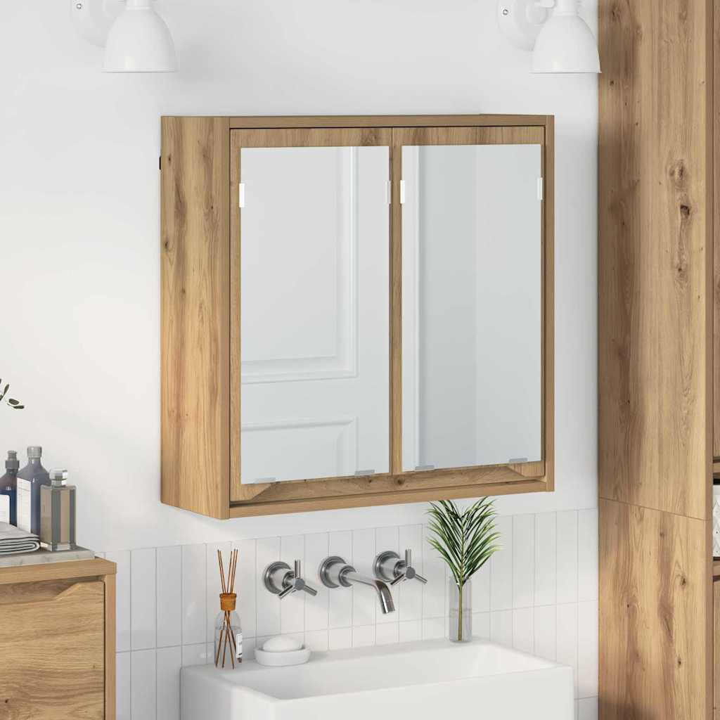 Dulap cu oglindă pentru baie Stejar Artizanal 60 x 20 x 60 cm GartenMobel Dekor