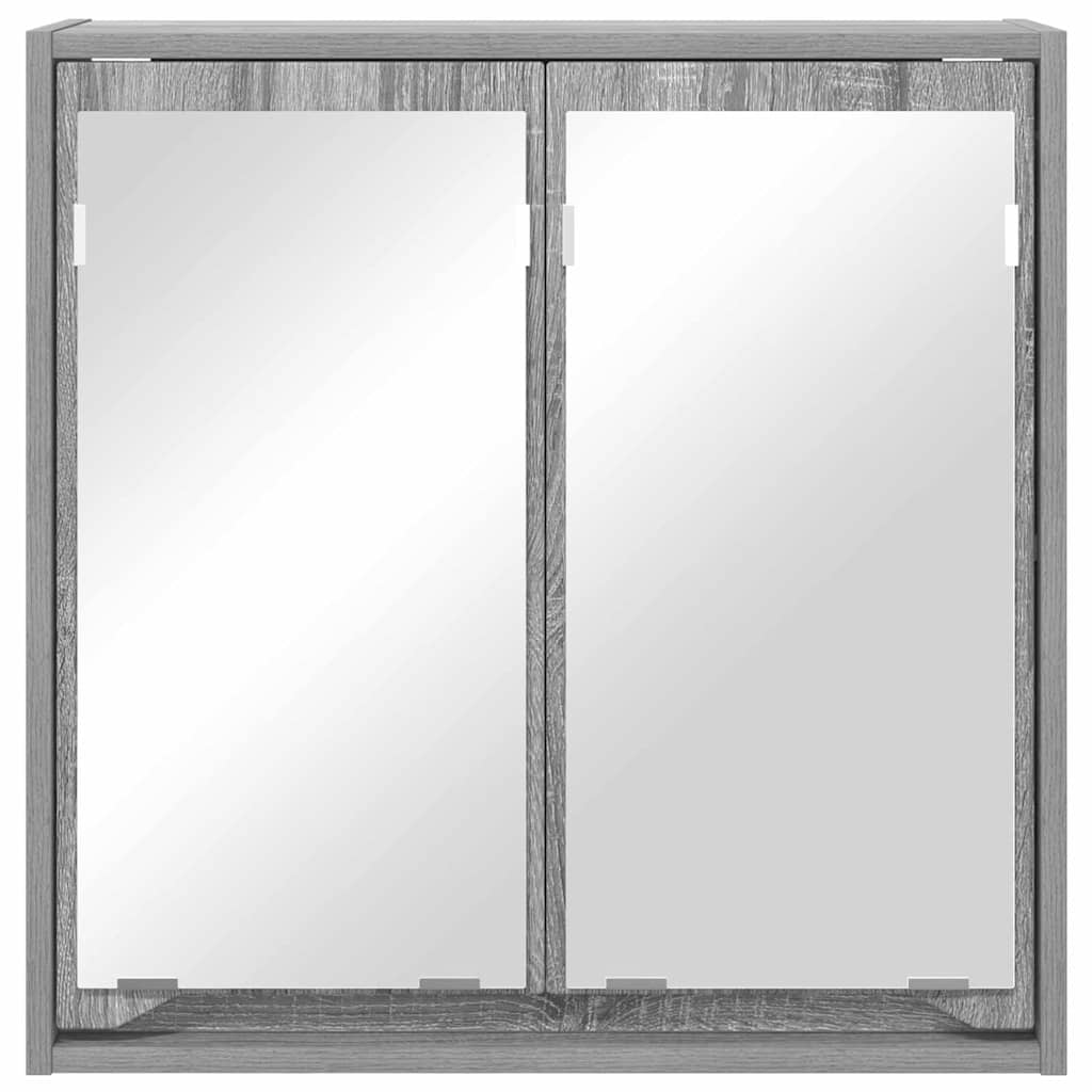 Dulap cu oglindă pentru baie cu raft Gri Sonoma 60 x 20 x 60 cm GartenMobel Dekor