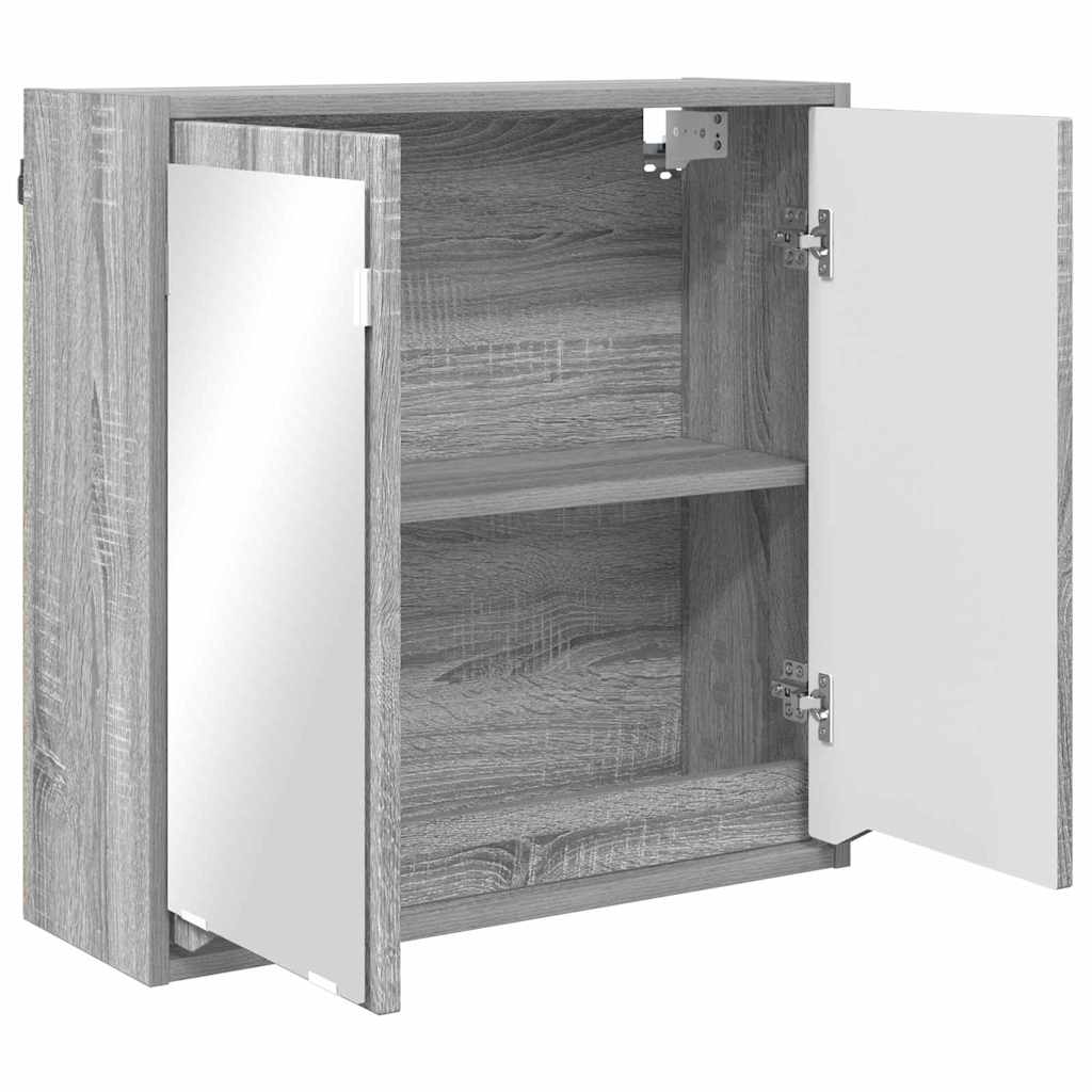 Dulap cu oglindă pentru baie cu raft Gri Sonoma 60 x 20 x 60 cm GartenMobel Dekor