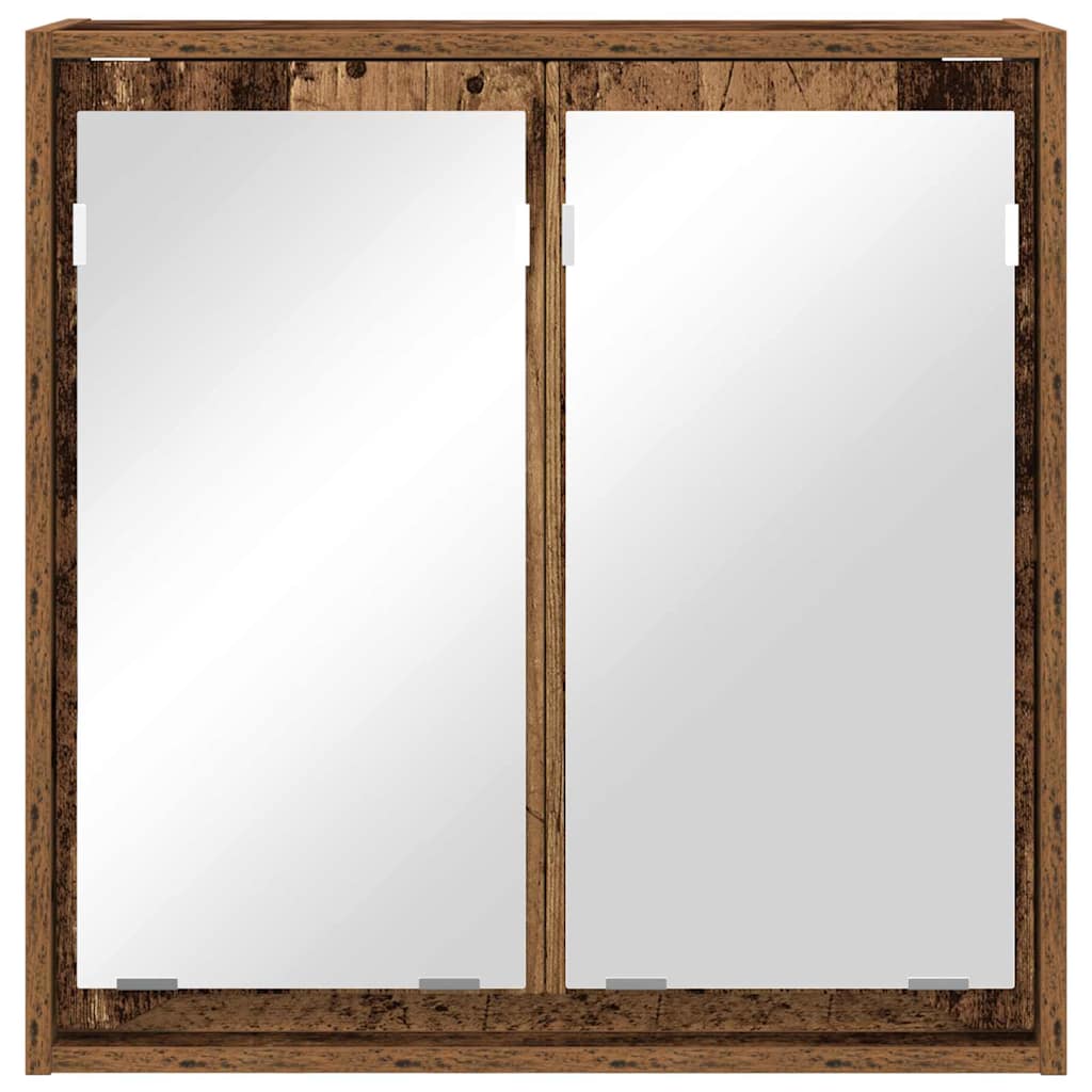 Dulap cu oglindă pentru baie cu raft Lemn Vechi 60 x 20 x 60 cm GartenMobel Dekor