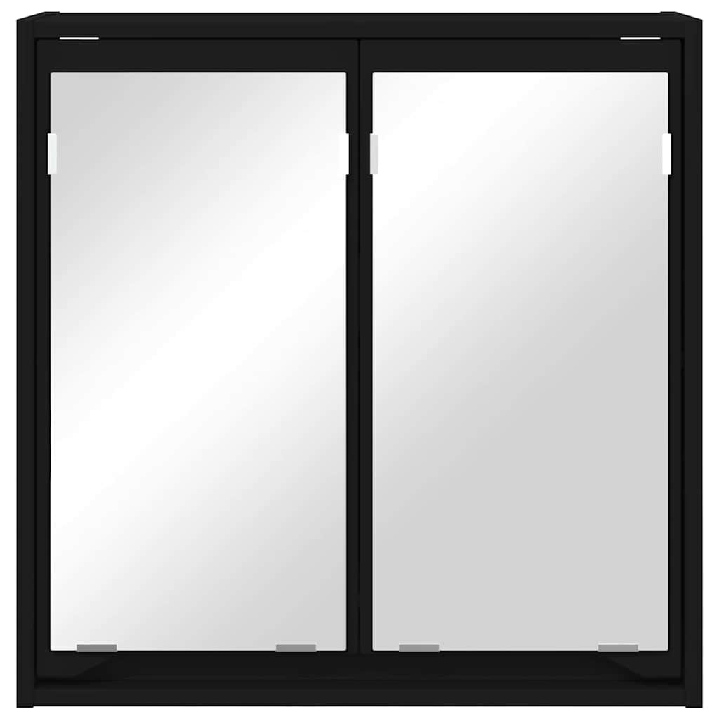 Dulap cu oglindă pentru baie cu raft Negru 60 x 20 x 60 cm GartenMobel Dekor