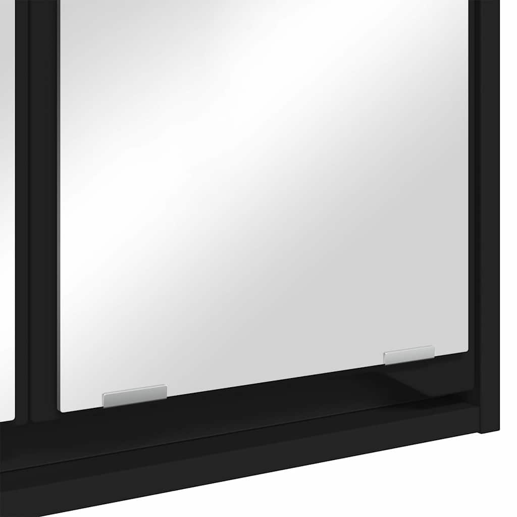 Dulap cu oglindă pentru baie cu raft Negru 60 x 20 x 60 cm GartenMobel Dekor