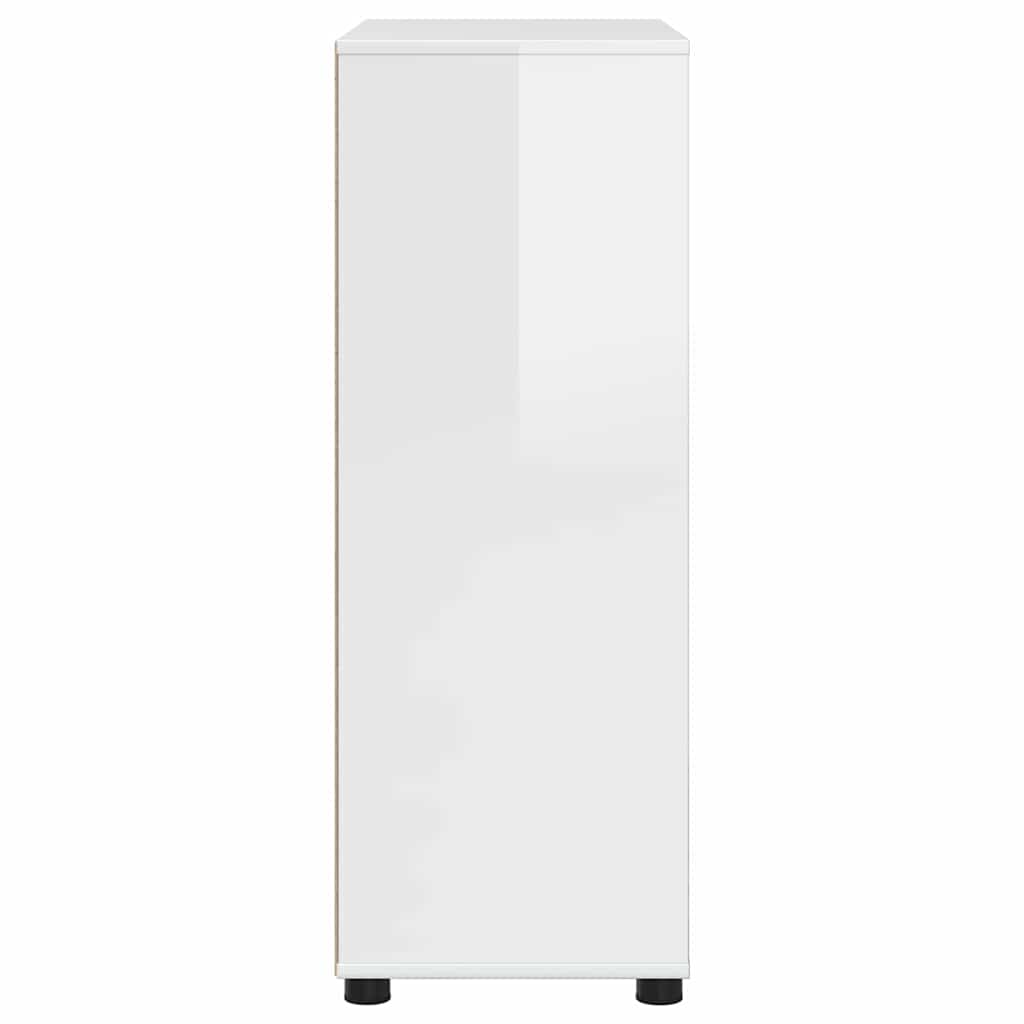 Dulap de Baie Alb lucios 72,5 x 36,5 x 100 cm Lemn compozit GartenMobel Dekor