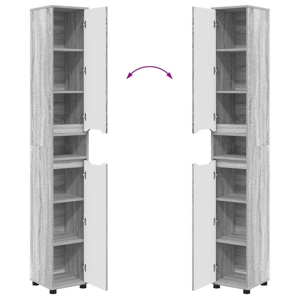 Dulap de Baie Gri Sonoma 30,5 x 30 x 195 cm Lemn compozit GartenMobel Dekor