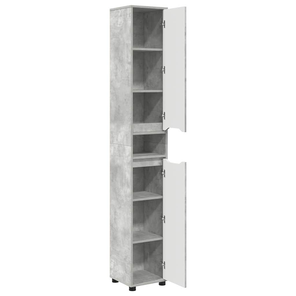 Dulap de Baie Gri din beton 30,5 x 30 x 195 cm Lemn compozit GartenMobel Dekor
