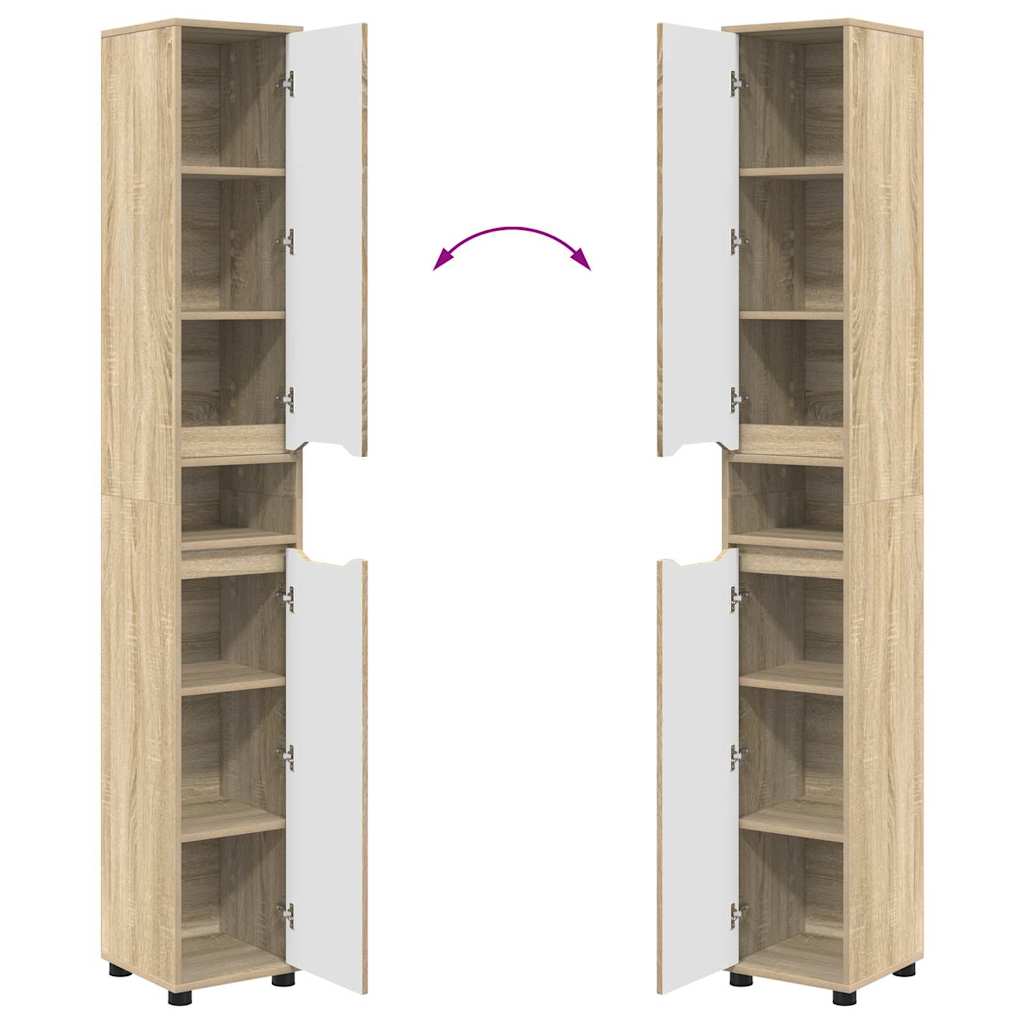 Dulap de Baie Stejar Sonoma 30,5 x 30 x 195 cm Lemn compozit GartenMobel Dekor