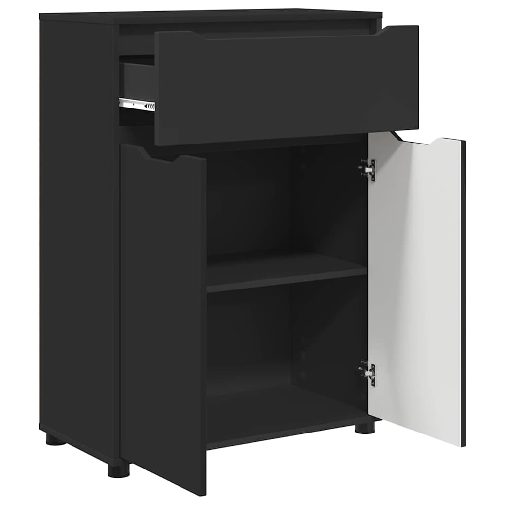 Dulap de Baie cu raft Negru 72,5 x 36,5 x 100 cm Lemn compozit GartenMobel Dekor