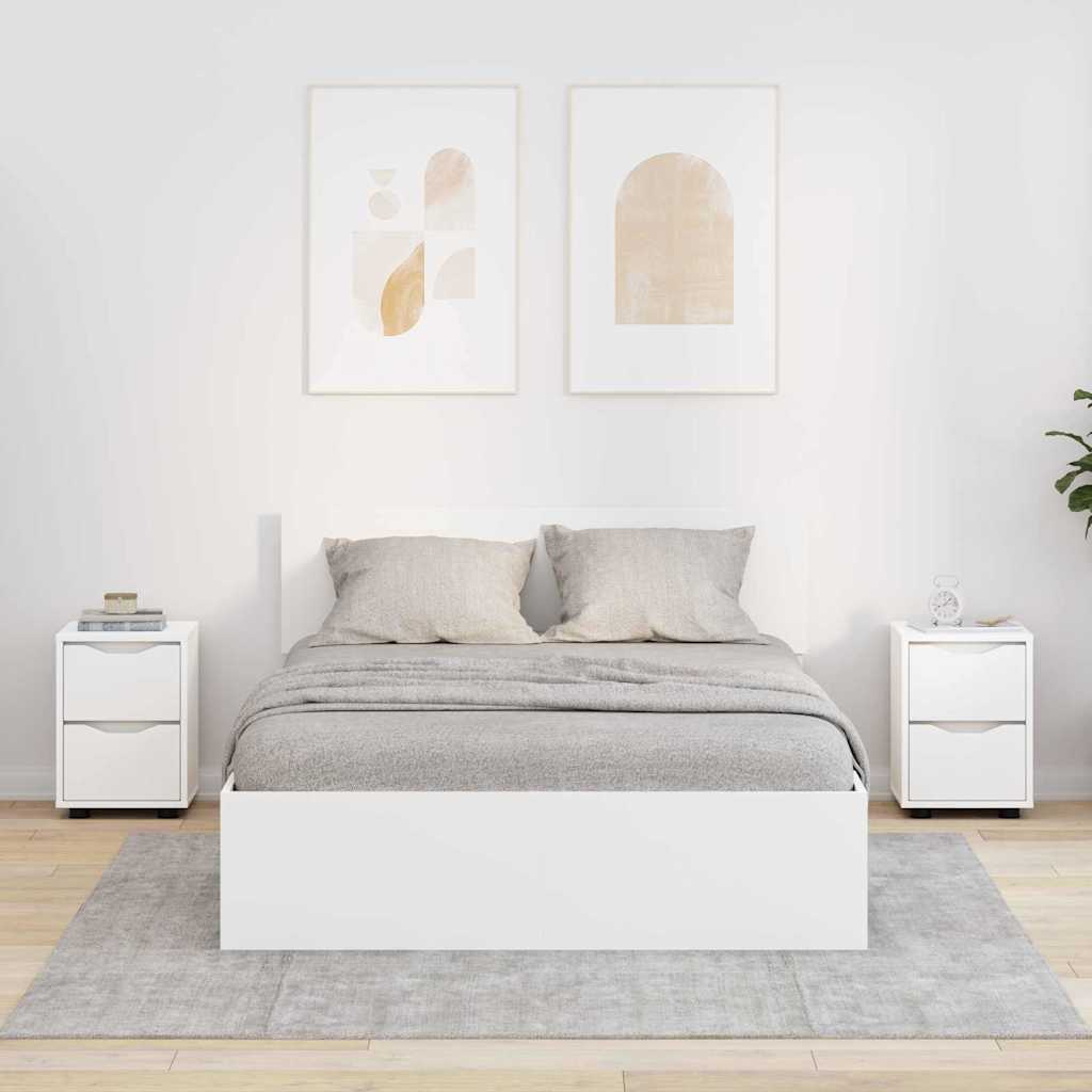 Mese de noptieră 2 pcs Alb 30,5 x 30 x 43 cm Lemn compozit GartenMobel Dekor