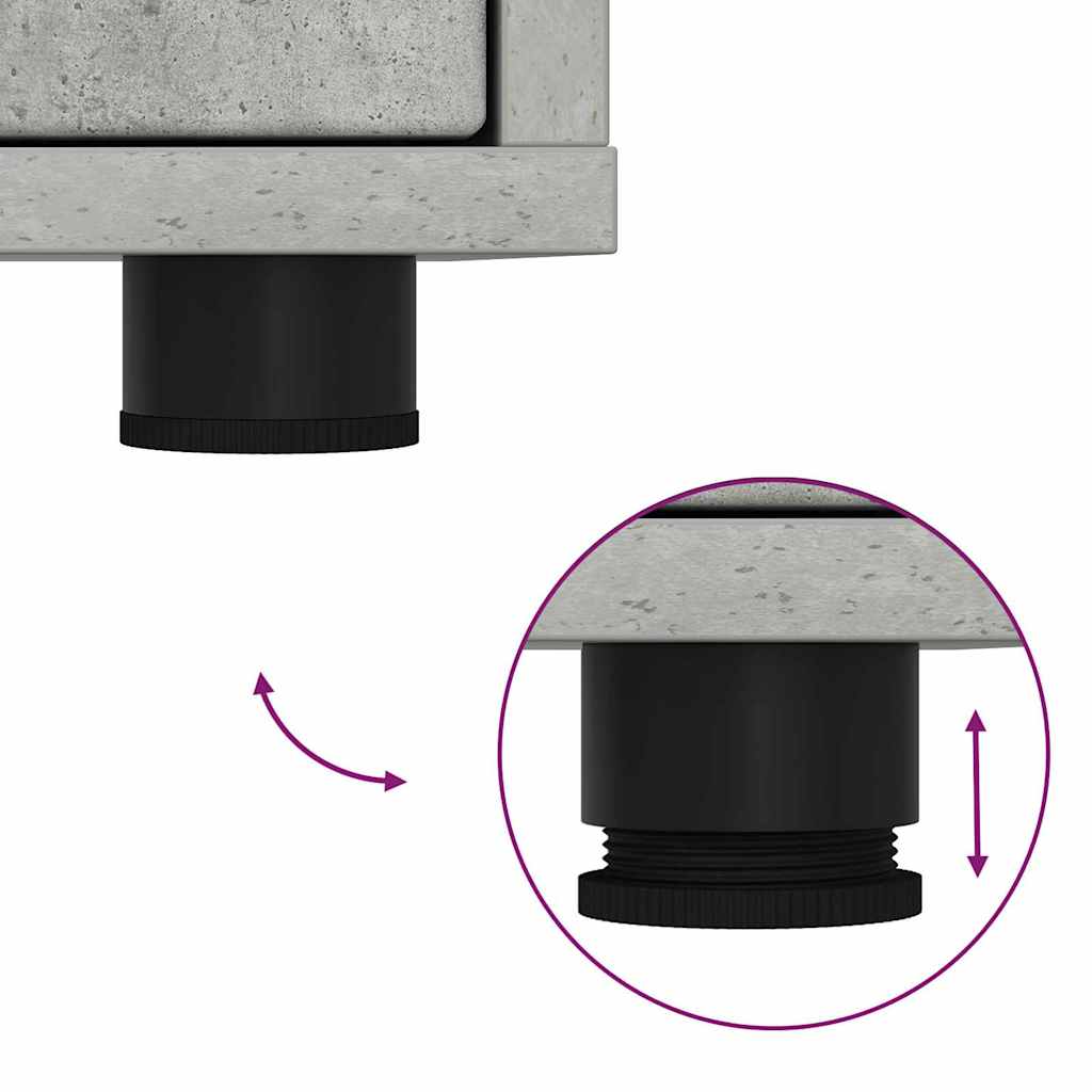 Mese de noptieră 2 pcs Gri din beton 30,5 x 30 x 43 cm GartenMobel Dekor