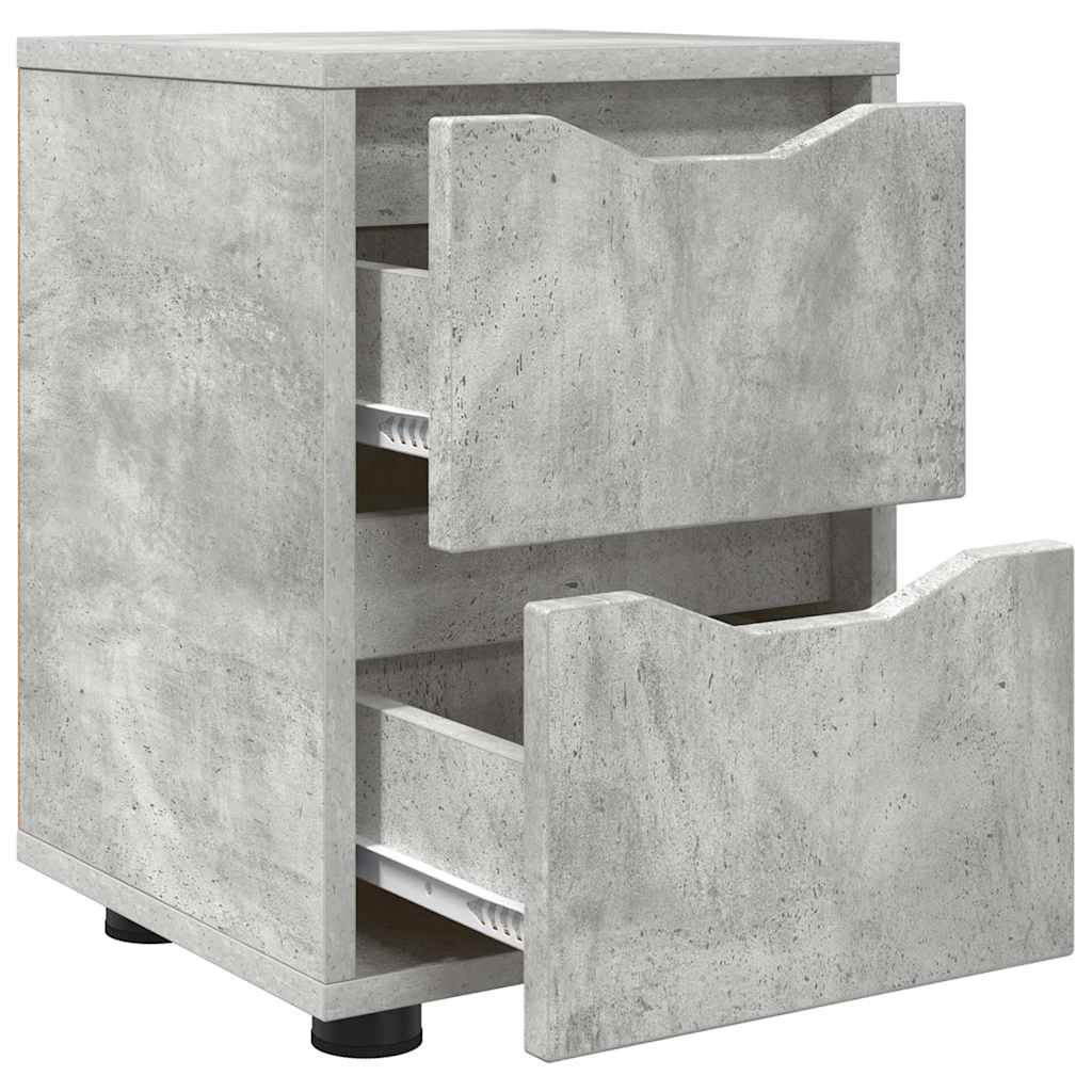Mese de noptieră 2 pcs Gri din beton 30,5 x 30 x 43 cm GartenMobel Dekor