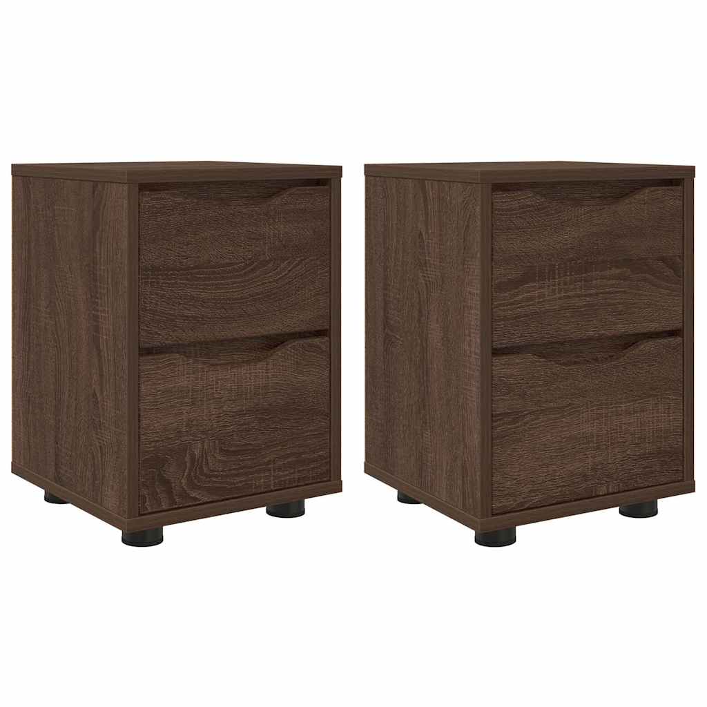Mese de noptieră 2 pcs Stejar închis 30,5 x 30 x 43 cm GartenMobel Dekor