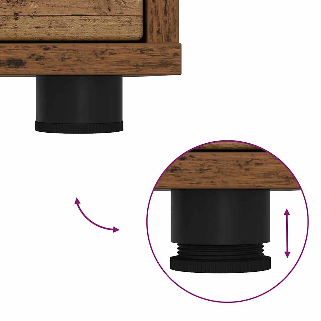 Mese de noptieră cu sertar 2 pcs Lemn Vechi 30,5 x 30 x 43 cm GartenMobel Dekor