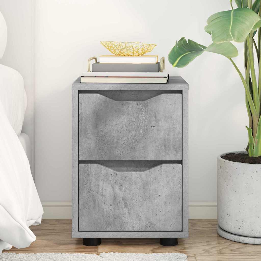 Noptieră Gri din beton 30,5 x 30 x 43 cm Lemn compozit GartenMobel Dekor