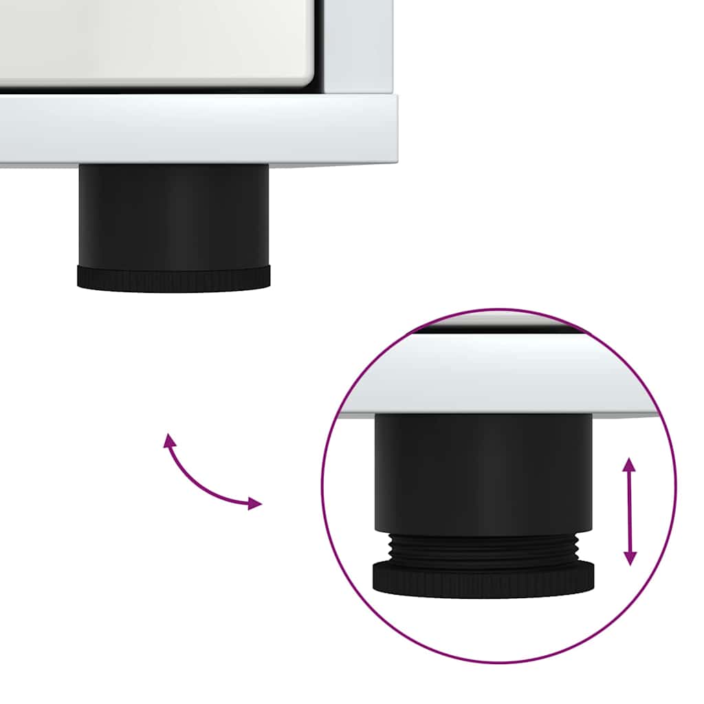 Noptieră cu sertar Alb lucios 30,5 x 30 x 43 cm Lemn compozit GartenMobel Dekor