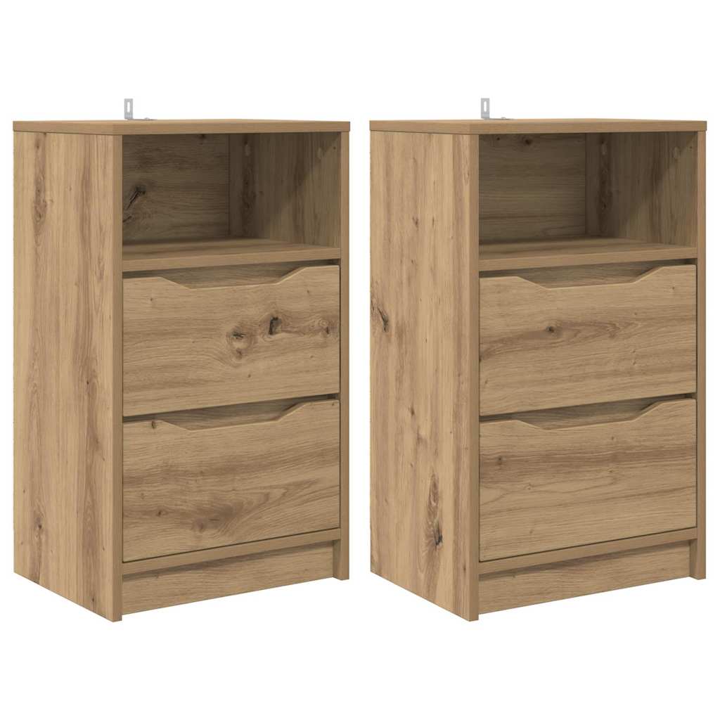 Mese de noptieră 2 pcs Stejar Artizanal 40 x 30 x 467 cm GartenMobel Dekor