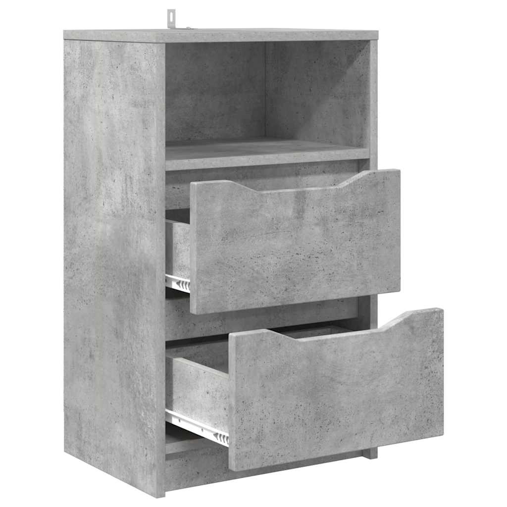 Mese de noptieră cu sertar 2 pcs Gri din beton 40 x 30 x 467 cm GartenMobel Dekor
