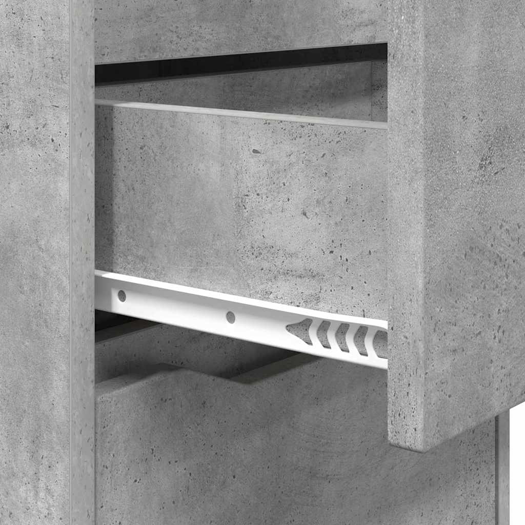 Mese de noptieră cu sertar 2 pcs Gri din beton 40 x 30 x 467 cm GartenMobel Dekor