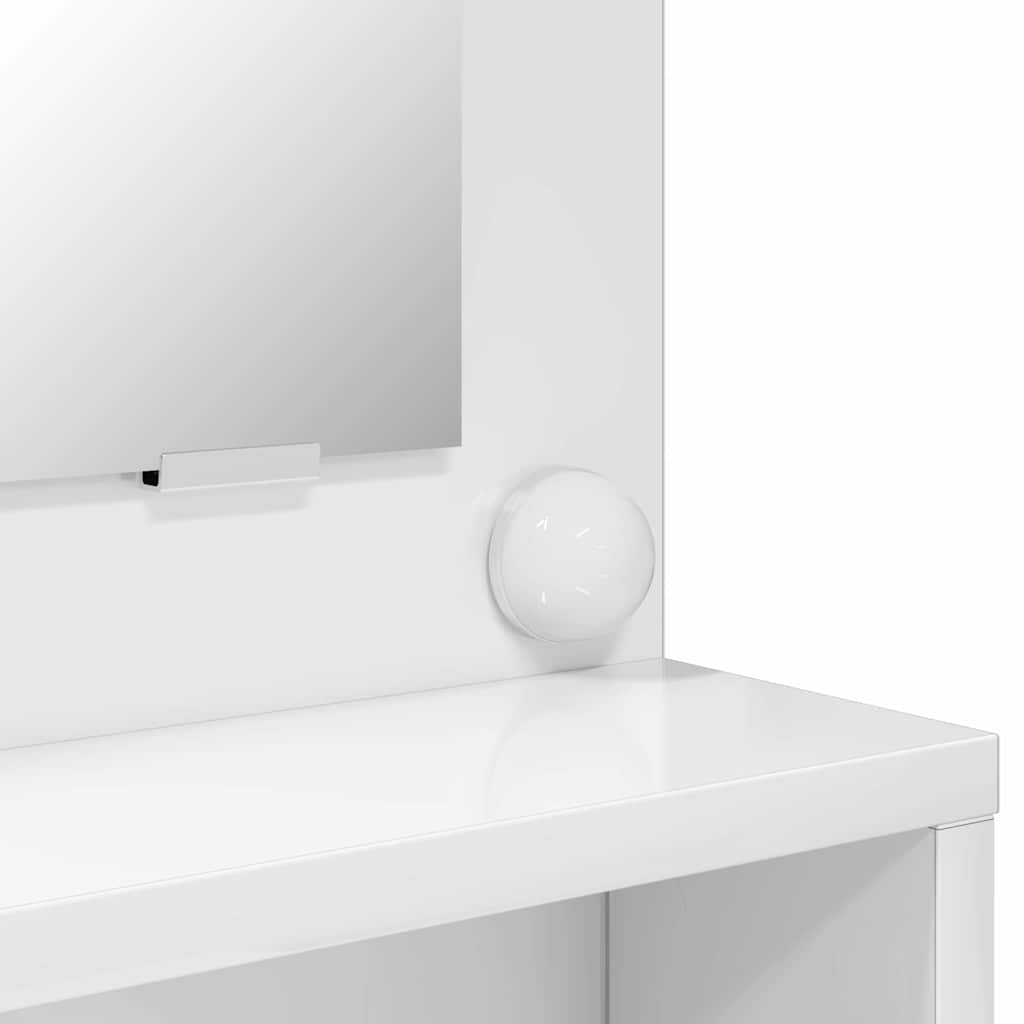 Mese de toaletă pentru dormitor Alb lucios 80 x 39,6 x 135 cm GartenMobel Dekor